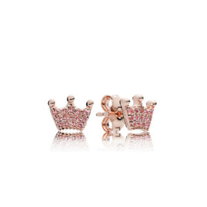 PANDORA 287127NPO Rose Enchanted Crown Stud Earrings