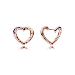 PANDORA Rose™ 287231NRPMX Bright Hearts Hoop Earrings